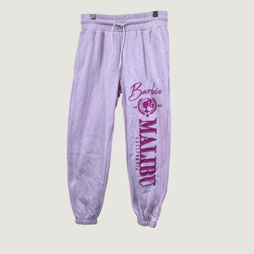 Barbie Malibu California Jogger Sweatpants XS Pink Barbiecore Y2K Loungewear